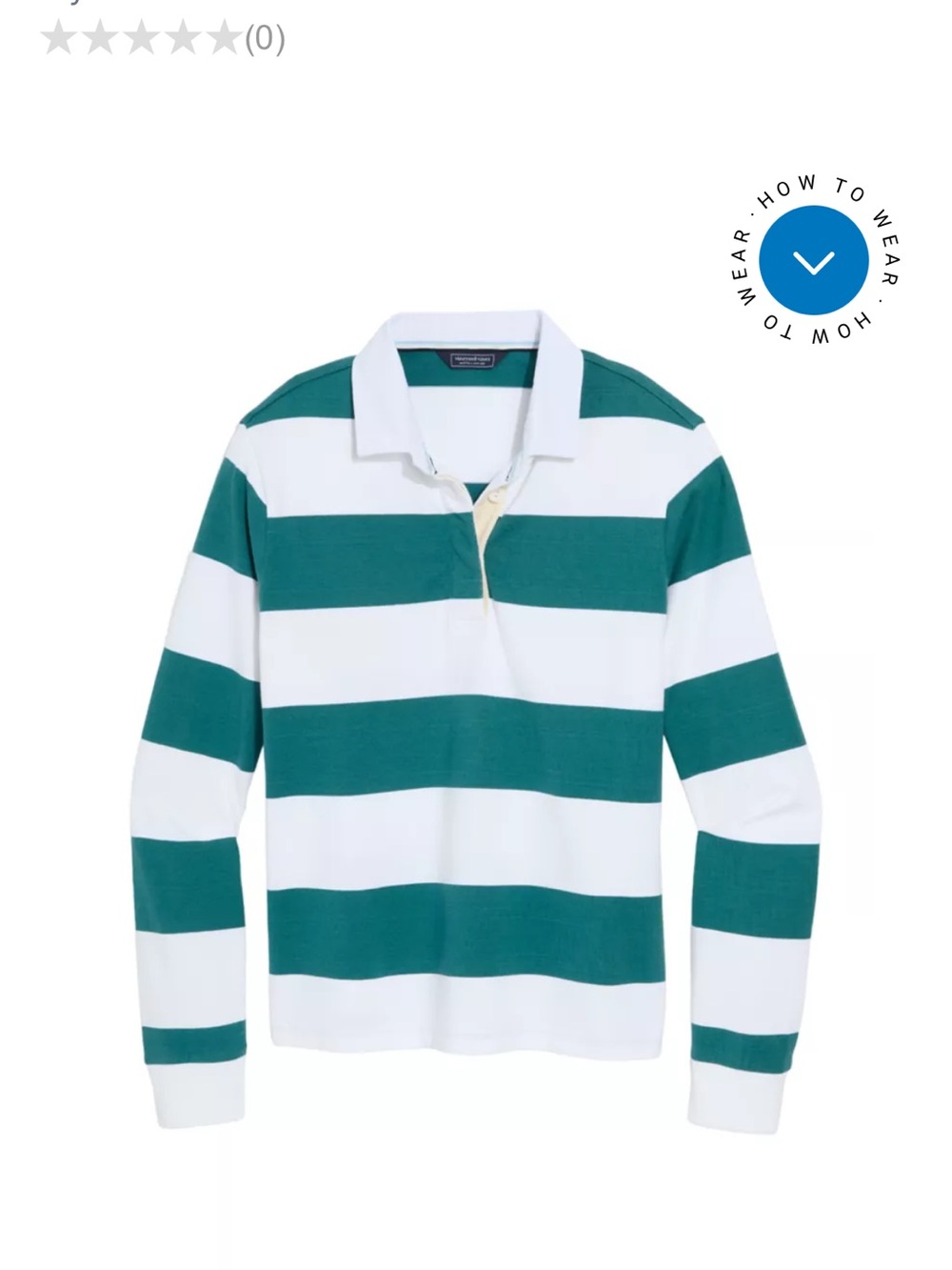 Vineyard Vines Green & White Striped Rugby Polo